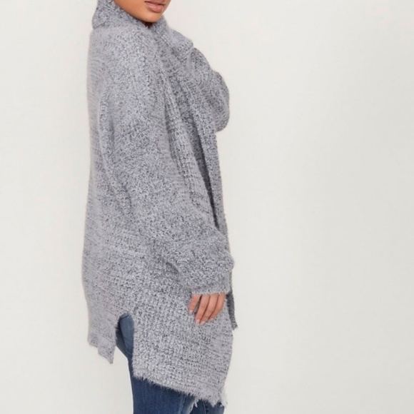 Luxuriously Soft Mohair Waffle Knit Open Cardigan - Picture 4 of 5